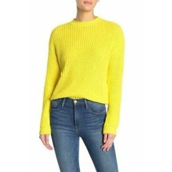 Abound Dolman Sweater Top XS Popcorn Details Ribbed Knit Yellow Meadow NWT B86 - Picture 1 of 6